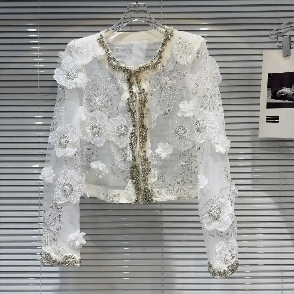 Embroidered Floral Sheer Jacket