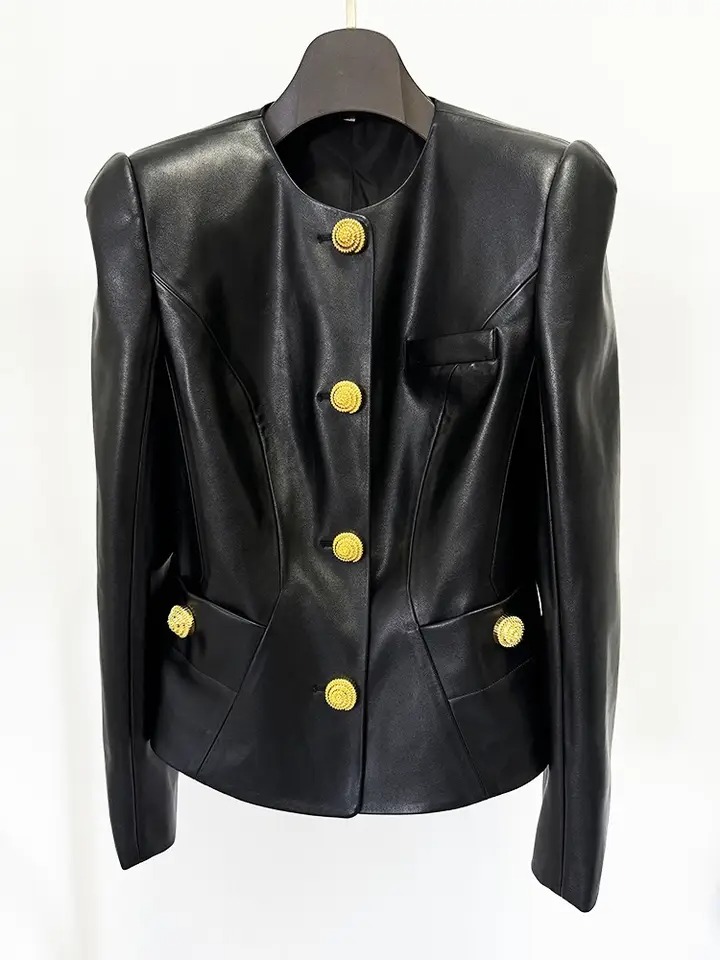 Black Leather Blazer