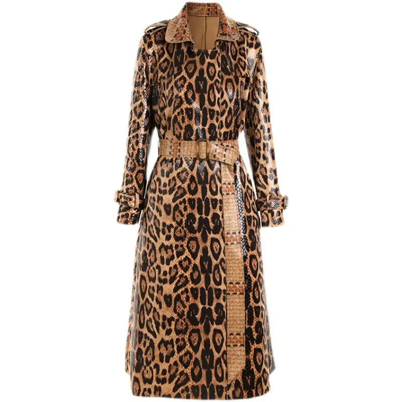 Leopard Print Trench Coat