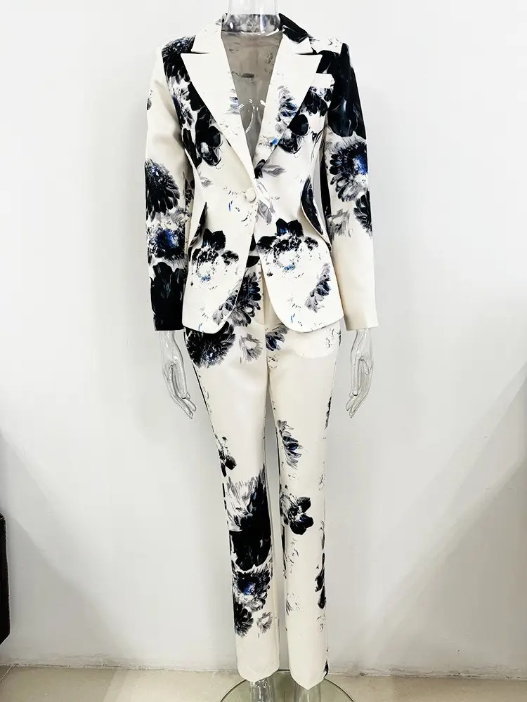 Women's Floral Print Suit