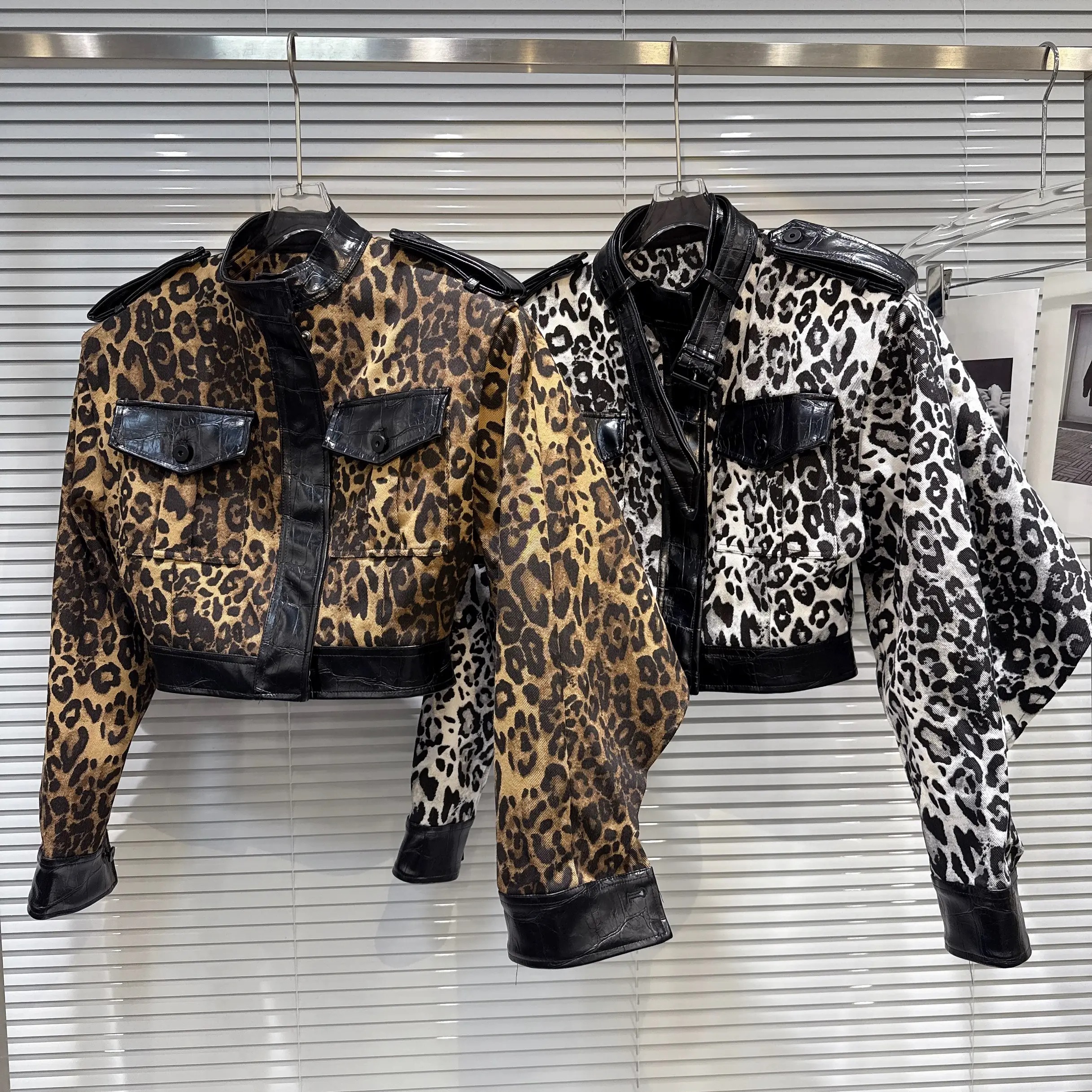 Leopard Print Asymmetric Jacket
