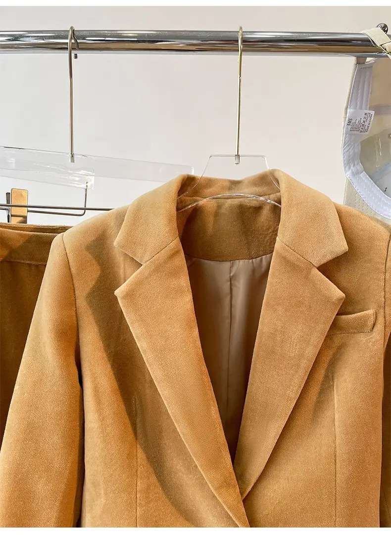 Camel Velvet Women’s Suit