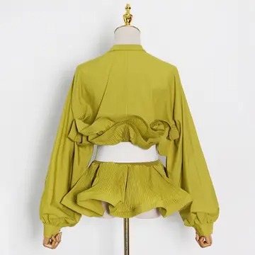 Ruffle Belted Blouse