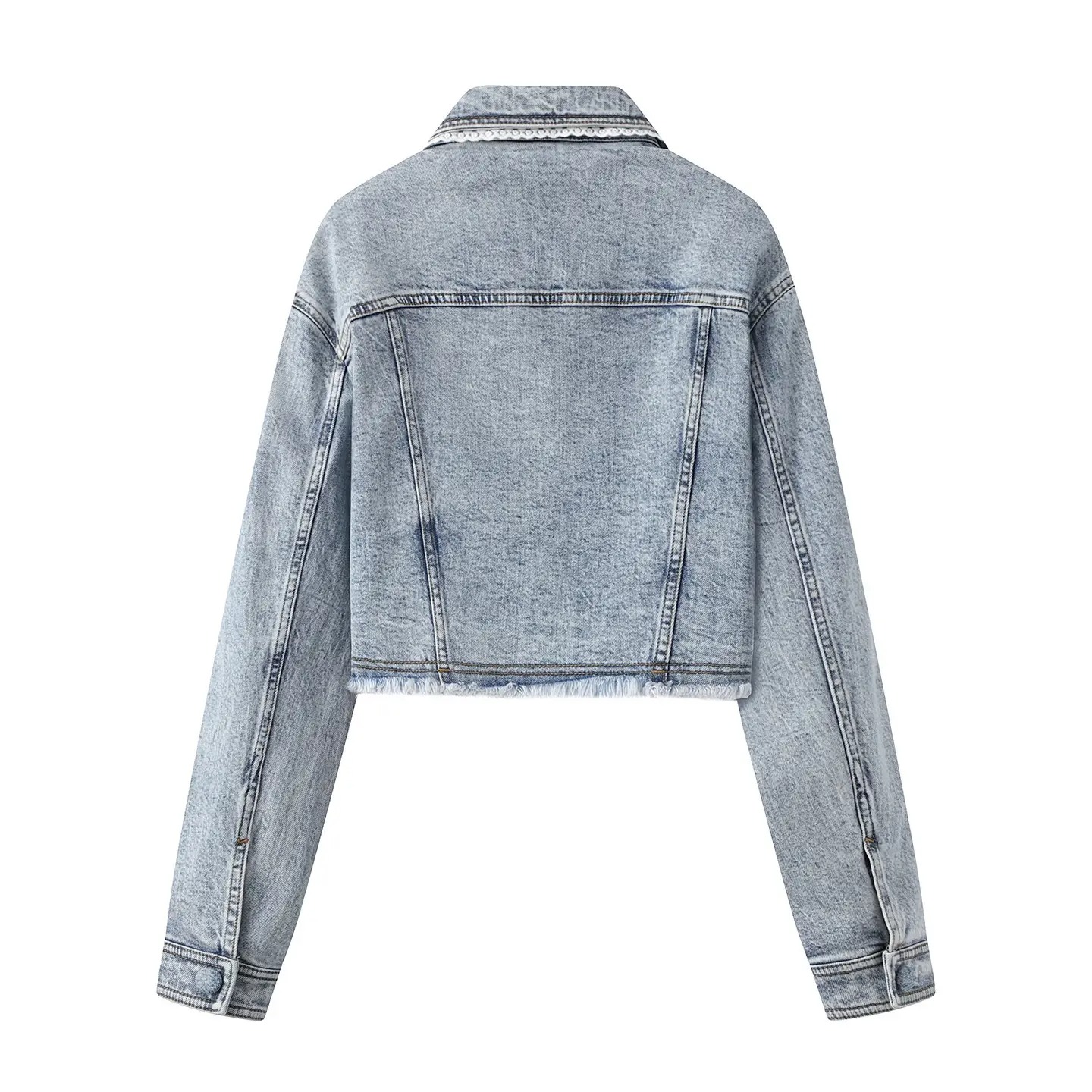 Denim Jacket with Bow Detail