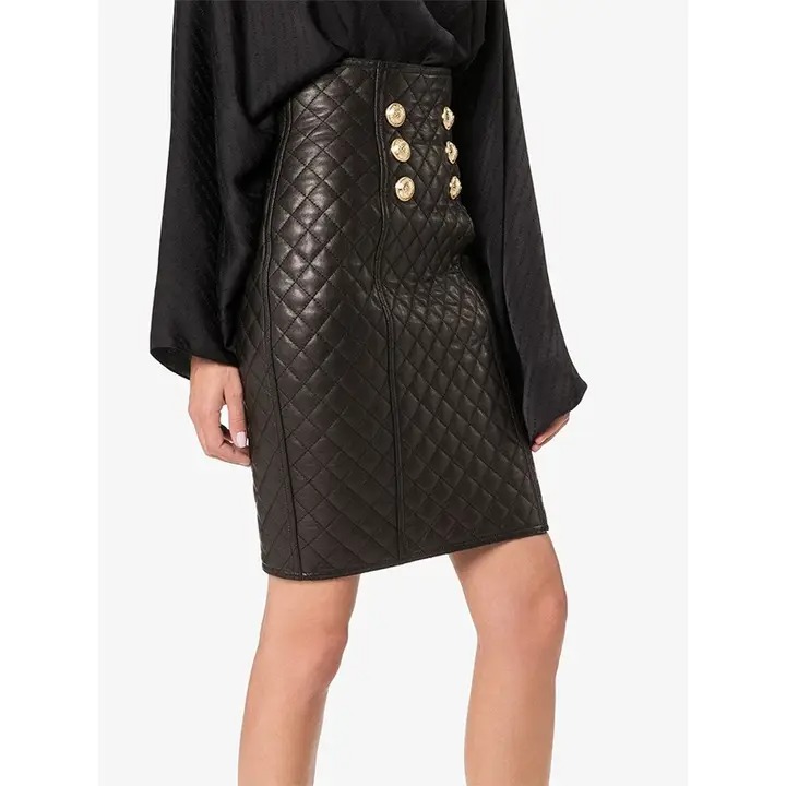 Quilted Leather Skirt