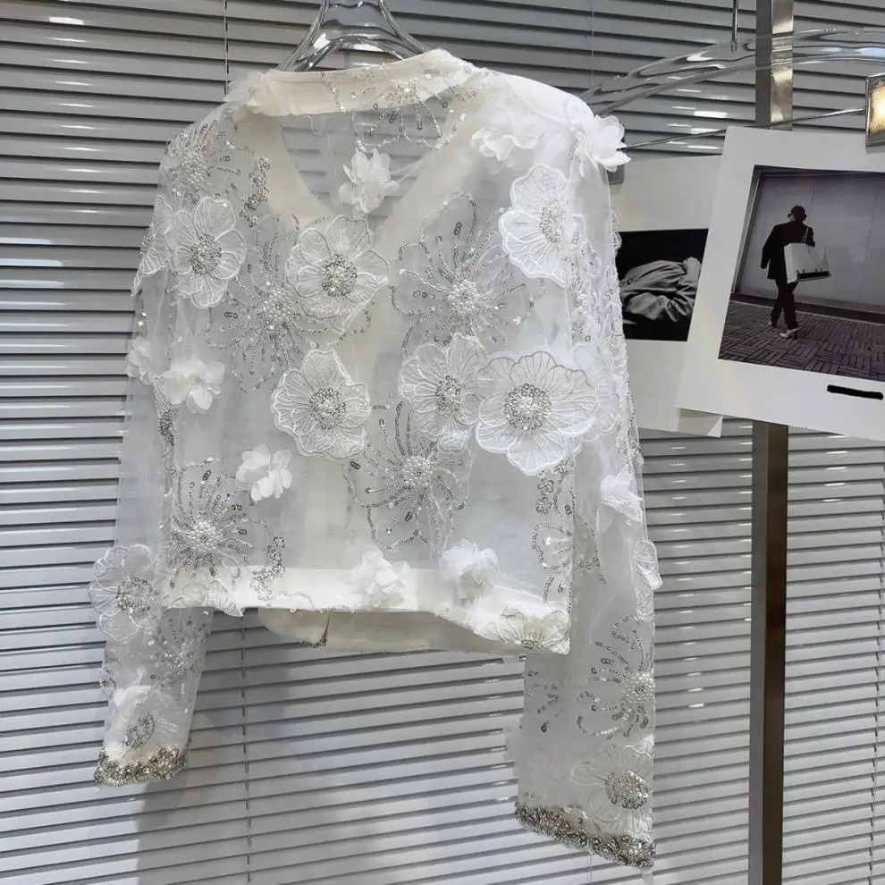 Embroidered Floral Sheer Jacket
