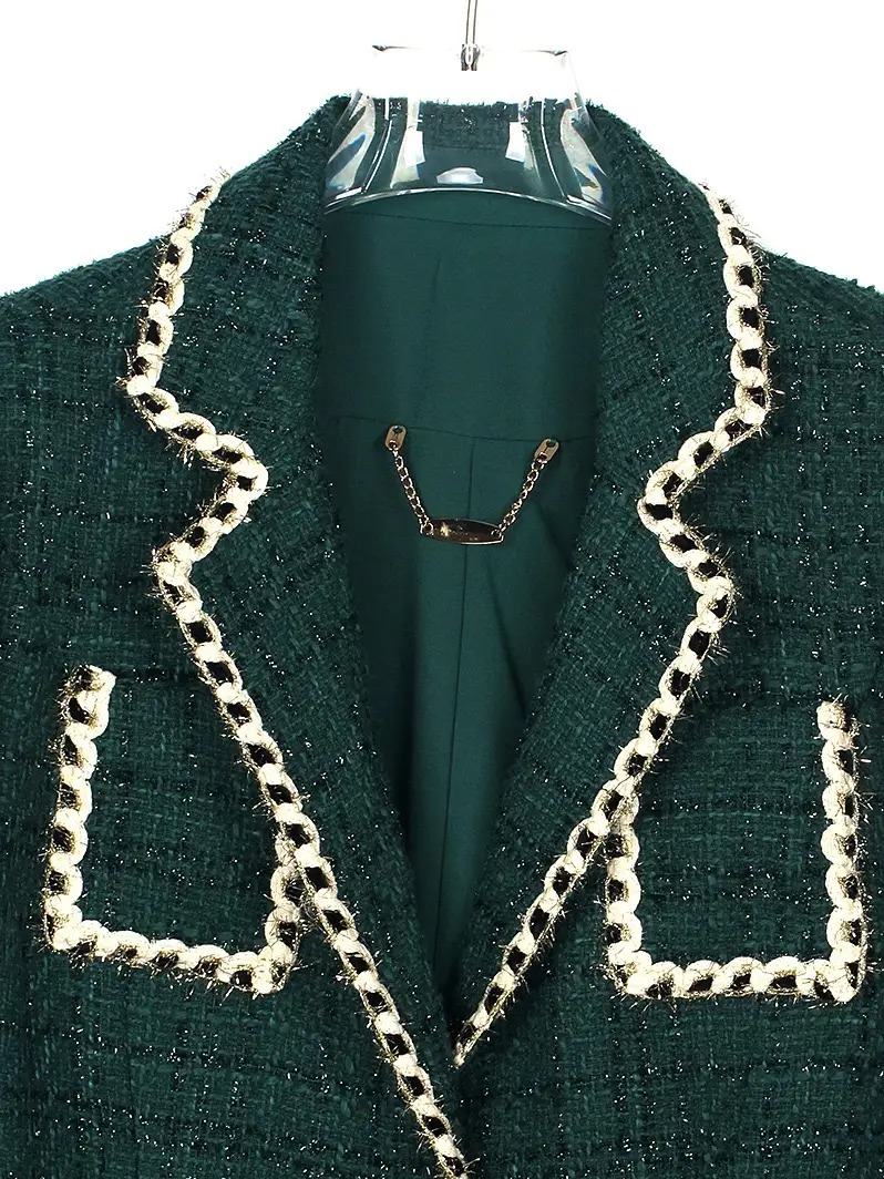 Elegant Green Tweed Blazer