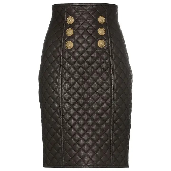 Quilted Leather Skirt