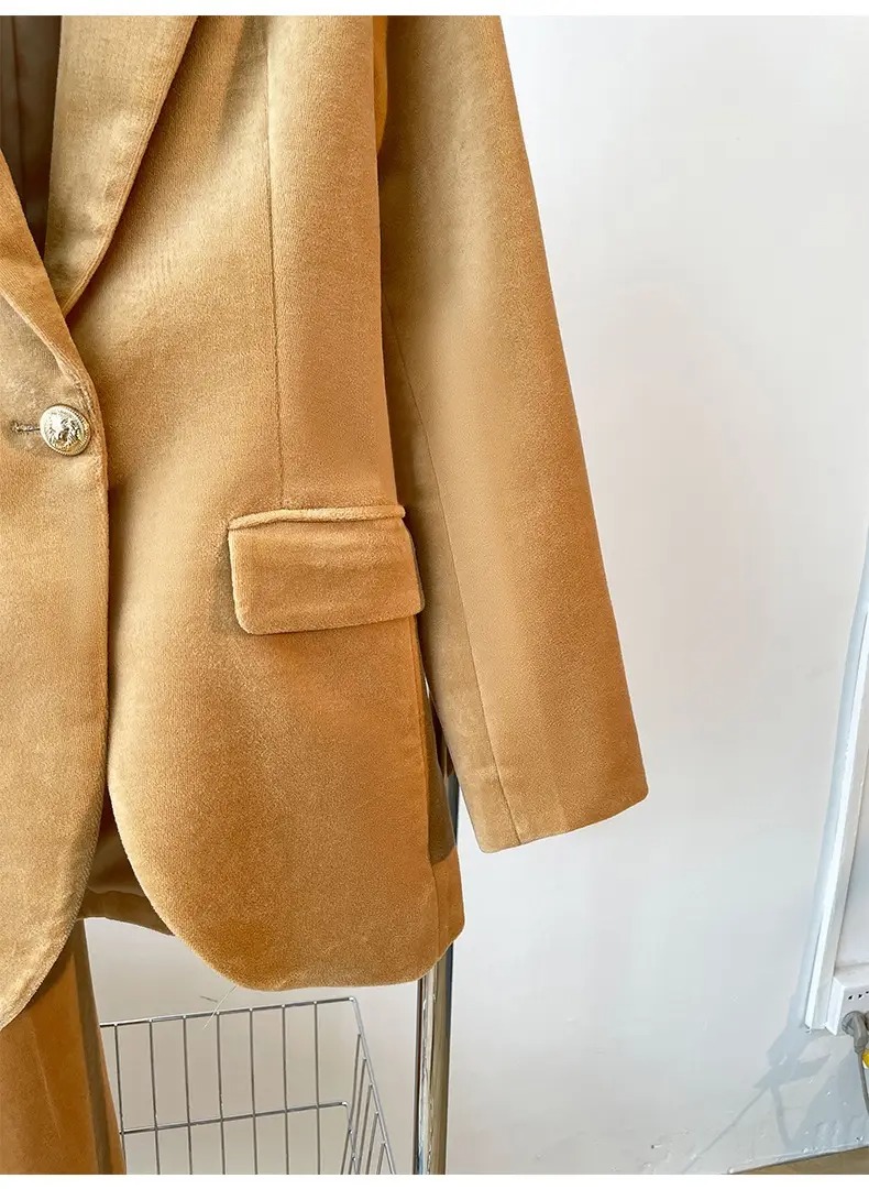 Camel Velvet Women’s Suit