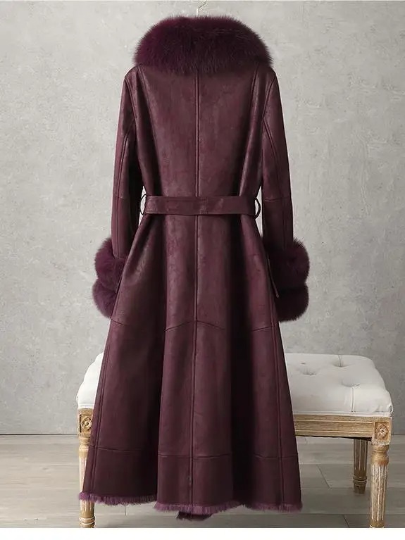 Elegant Fur-Trimmed Long Coat
