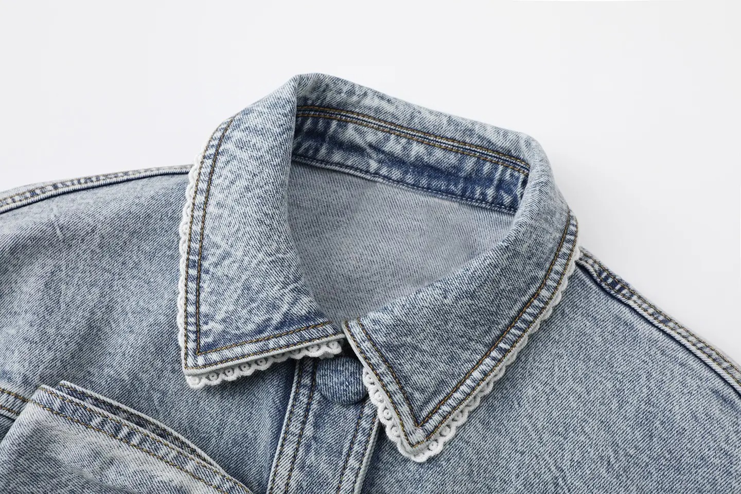 Denim Jacket with Bow Detail