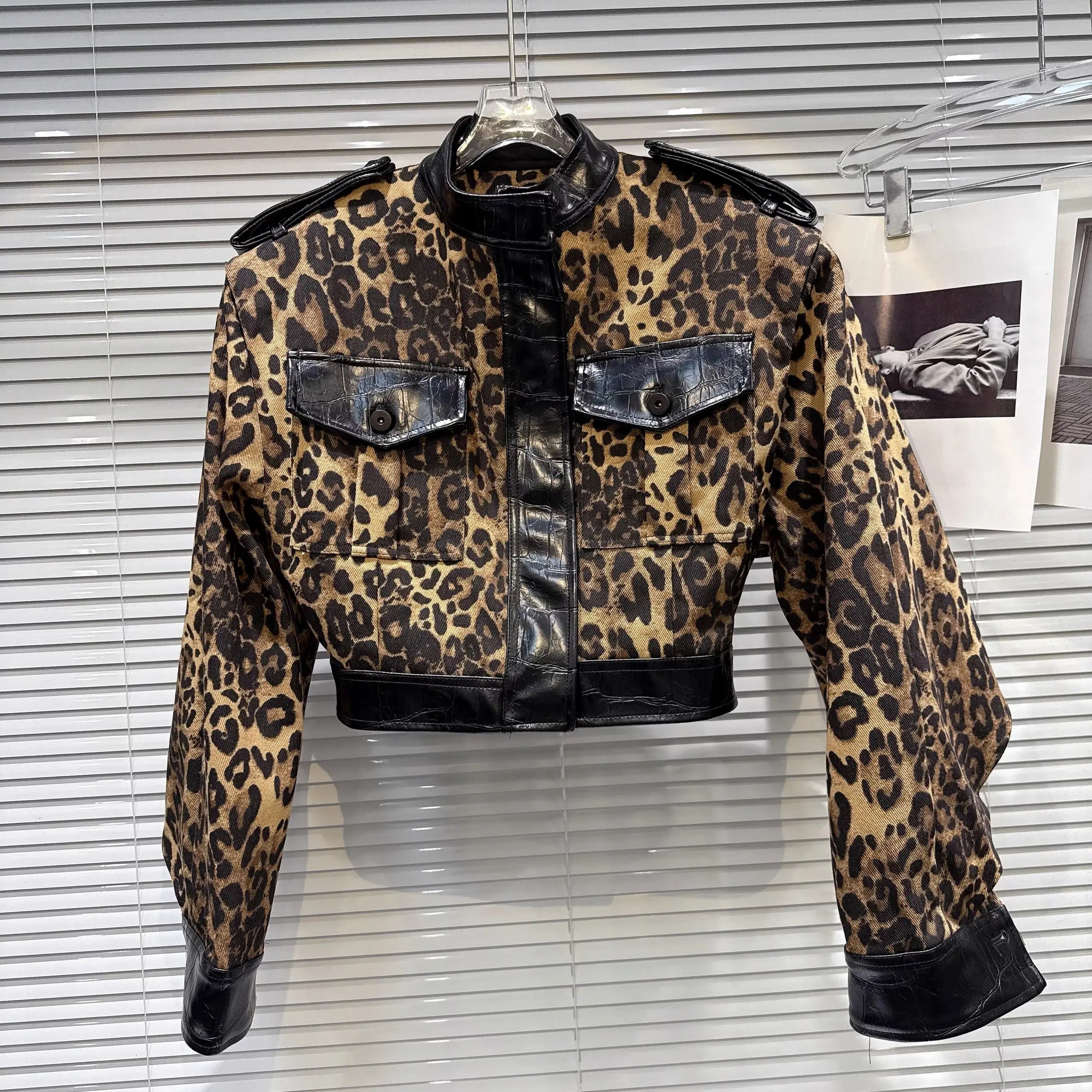 Leopard Print Asymmetric Jacket