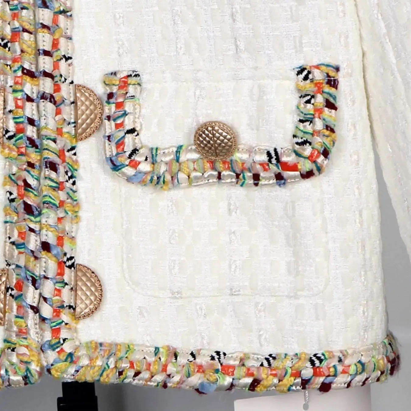 Elegant White Tweed Jacket