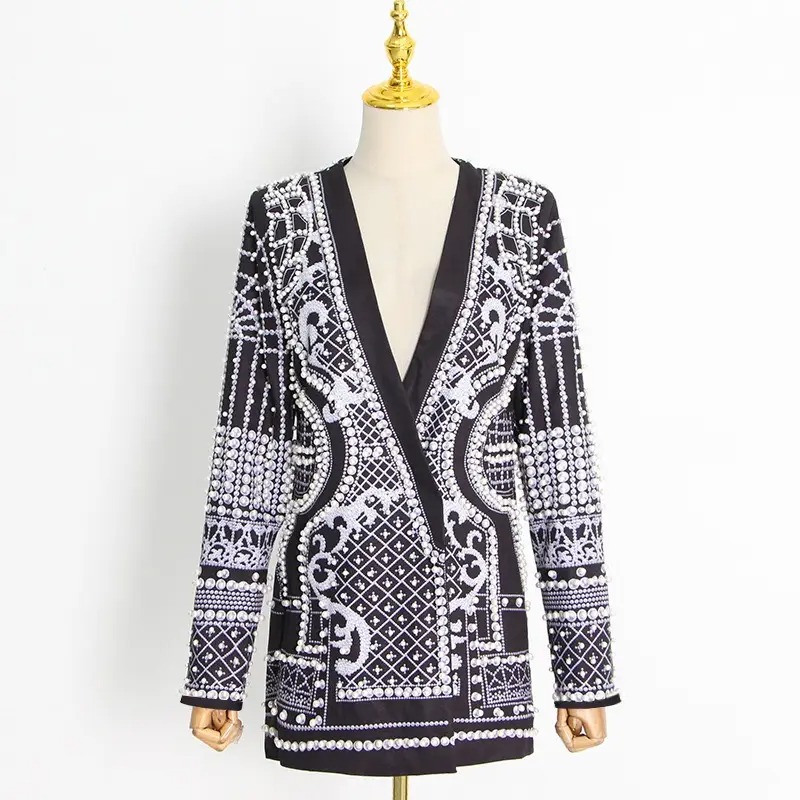 Elegant Beaded Black Jacket