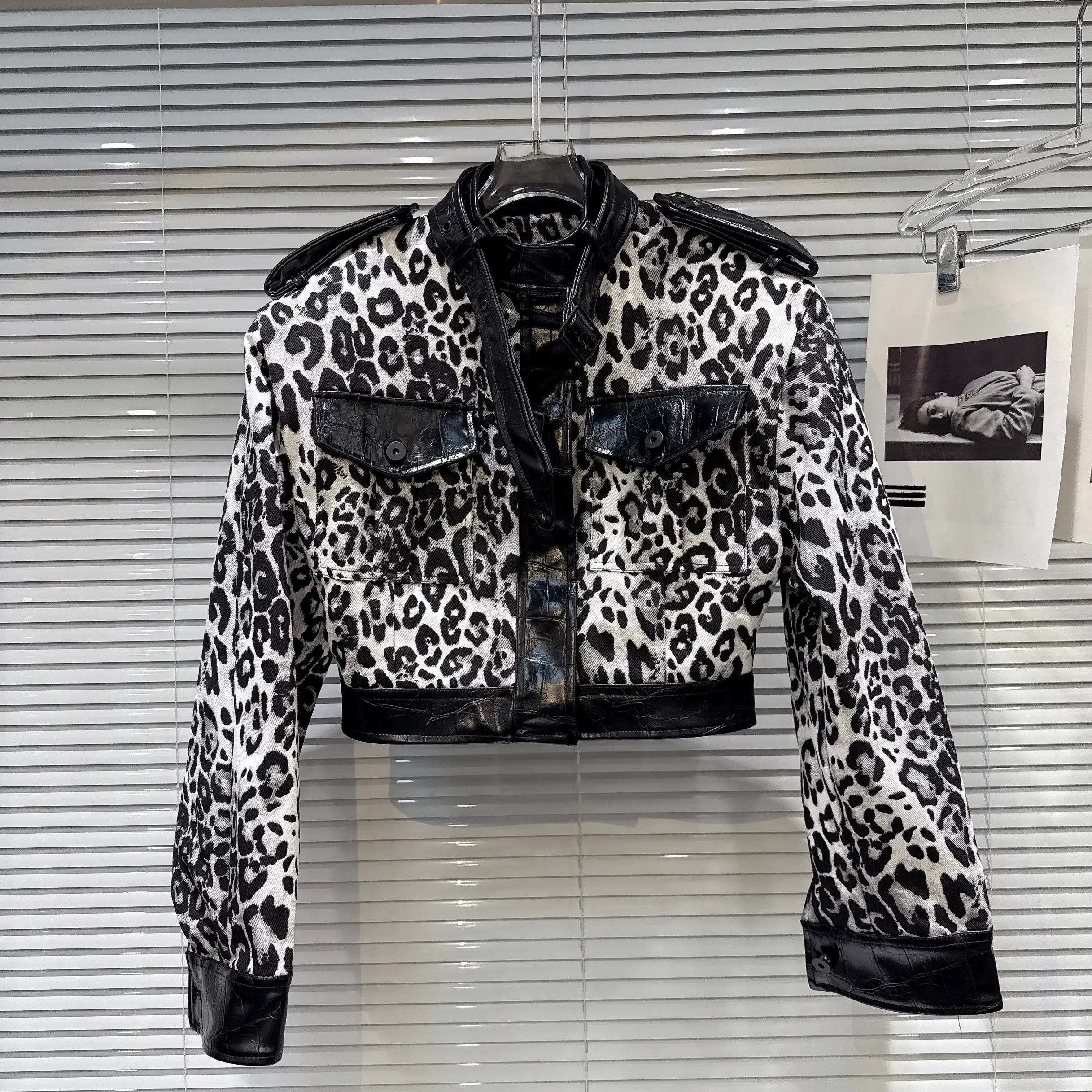 Leopard Print Asymmetric Jacket