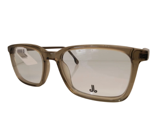 Transparent Brown Rectangular Eyeglasses