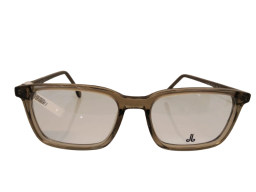 Transparent Brown Rectangular Eyeglasses
