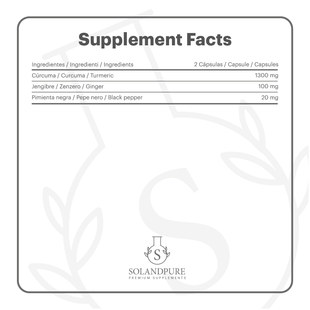 🌿 Cúrcuma Complex 120 Cápsulas | Suplemento Vegano con Jengibre y Pimienta Negra | Alta Absorción Natural