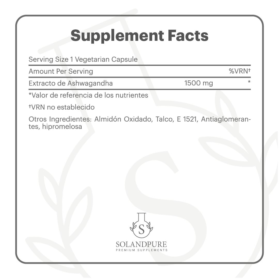 🌿 Ashwagandha KSM-66® 1500mg – 120 Cápsulas | Energía, Equilibrio y Bienestar Natural