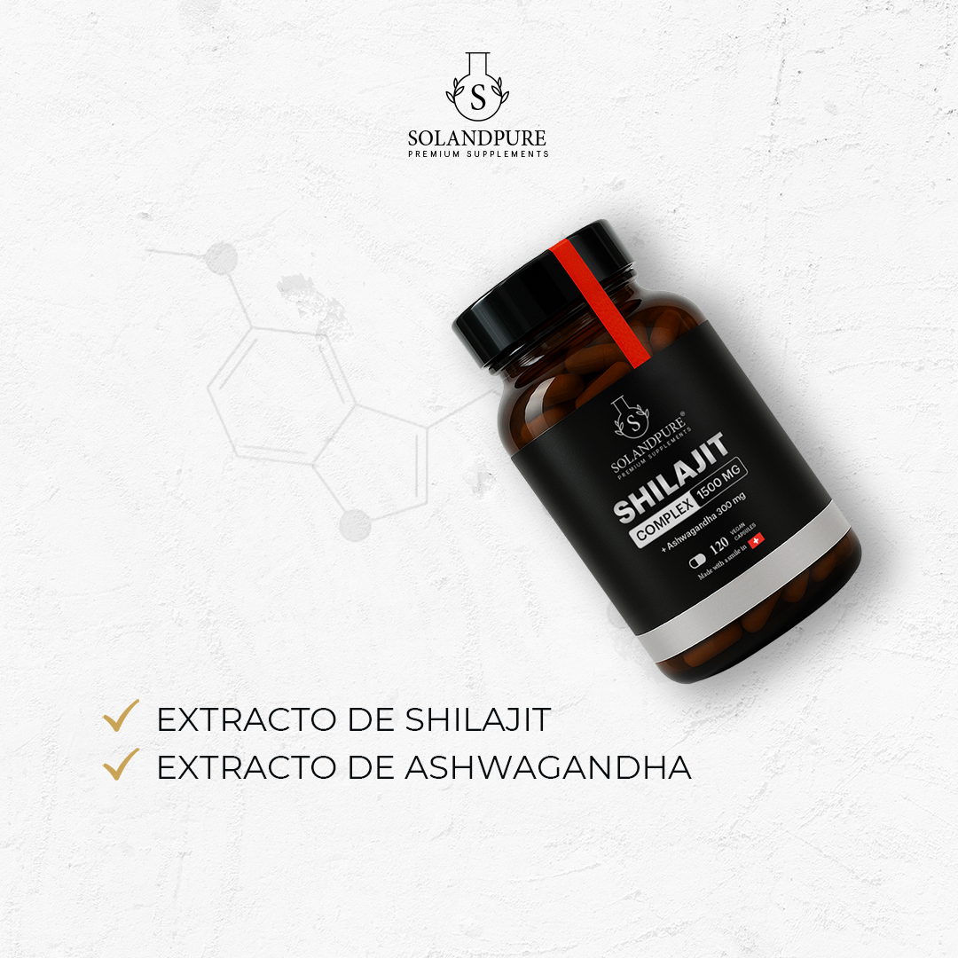 🏔️ Shilajit + Ashwagandha 1500 mg | 120 Cápsulas | Fórmula Original de los Himalayas – Energía, Vitalidad y Bienestar Natural