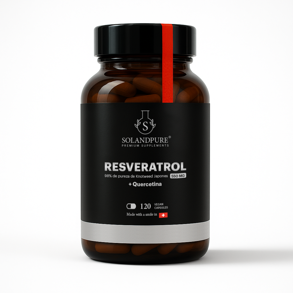 💎 Resveratrol 99% Puro con Quercetina 550 mg – Antioxidante Premium para Longevidad, Salud Cardiovascular y Antienvejecimiento – 120 Cápsulas Veganas