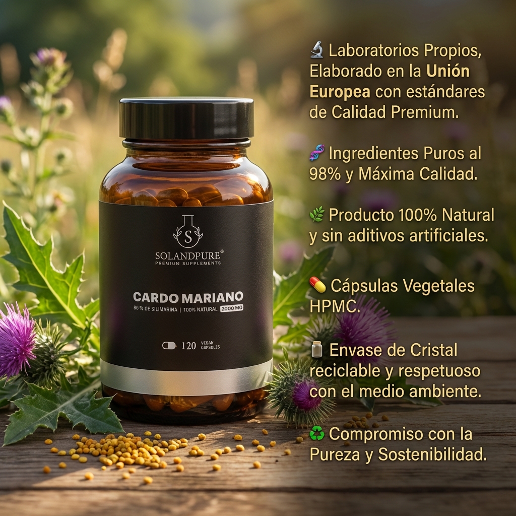 Cardo Mariano 750 mg – 120 Cápsulas Veganas | Extracto Estandarizado en Silimarina | Suplemento Natural para Hígado, Detox y Digestión