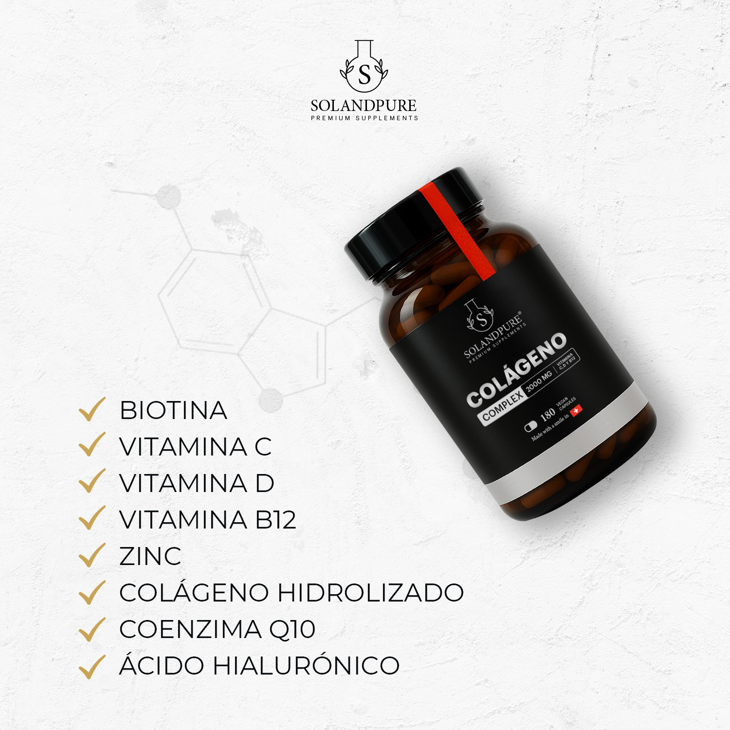 💧 Ácido Hialurónico + Colágeno Marino Hidrolizado 2000 mg | 120 Cápsulas | Fórmula Premium PEPTAN® con Biotina, CoQ10, Zinc, Selenio, Vitaminas C y D