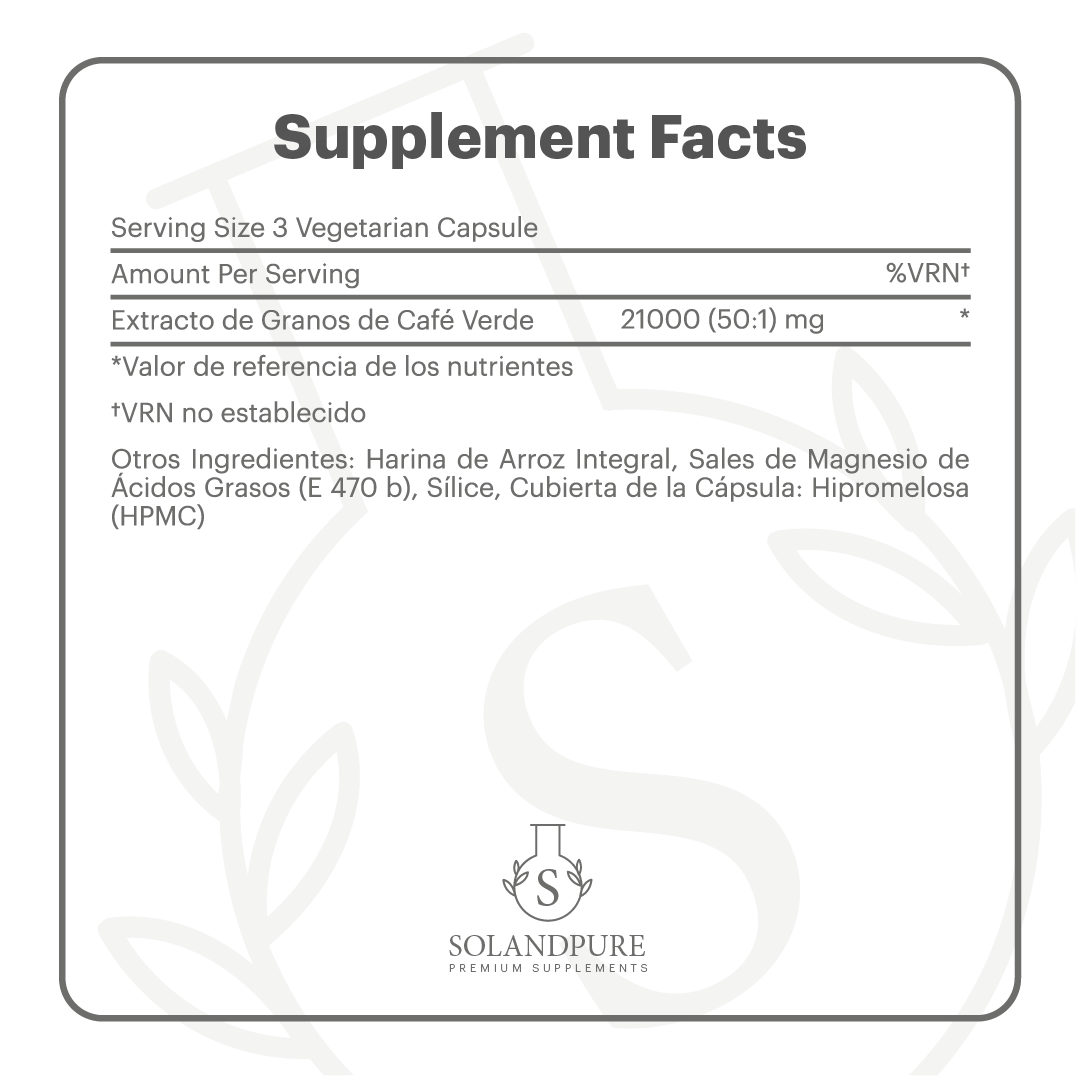 ☕ Café Verde Puro 750 mg – 120 Cápsulas Veganas | Suplemento Natural para Energía y Antioxidantes | Fórmula Premium