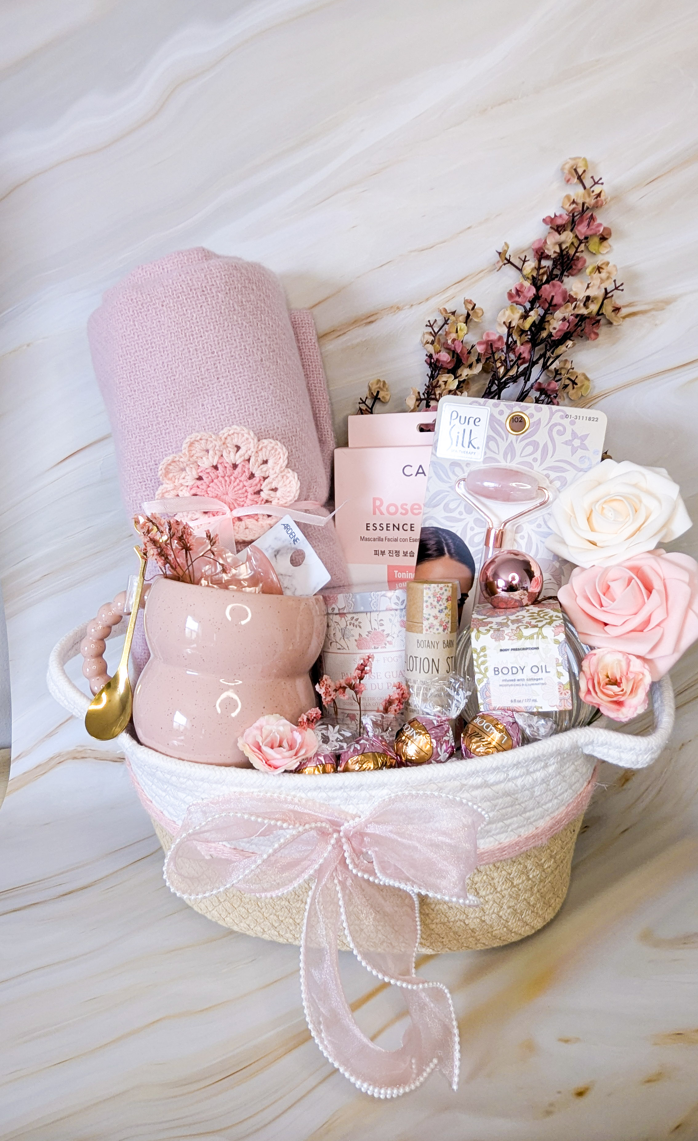 Pink Blossom Gift Basket