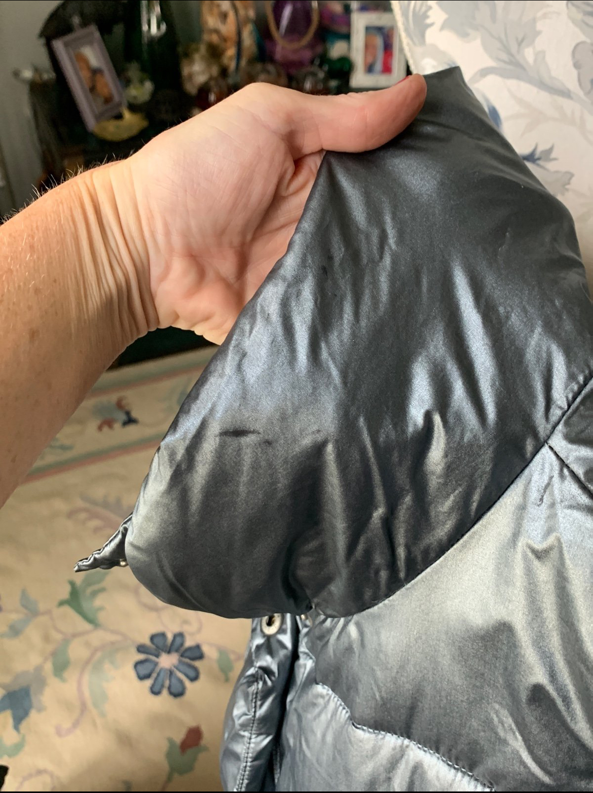 OLD NAVY Metallic Silver Puffer Vest