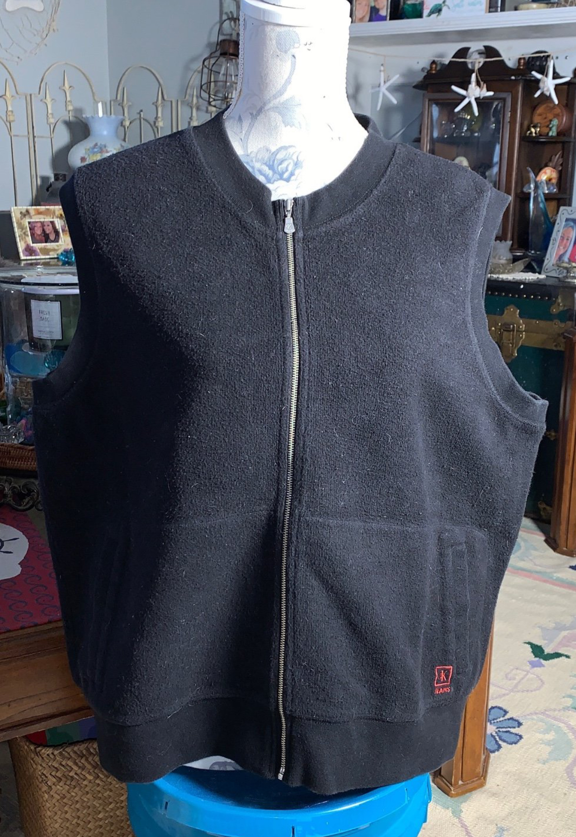 CK CALVIN KLEIN Black Fleece Vest WOMEN'S XL