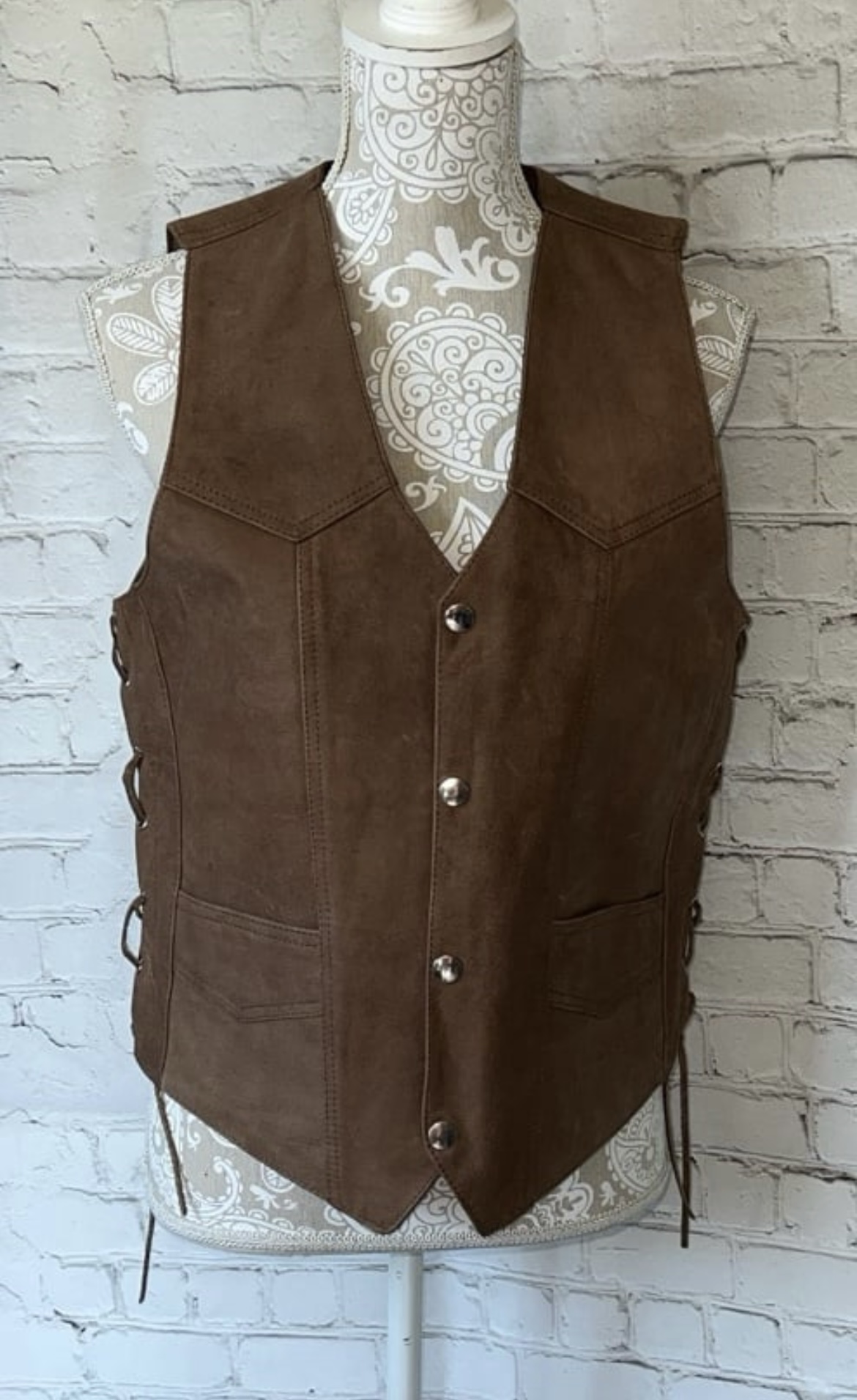 Vintage Hudson Brown Leather Vest