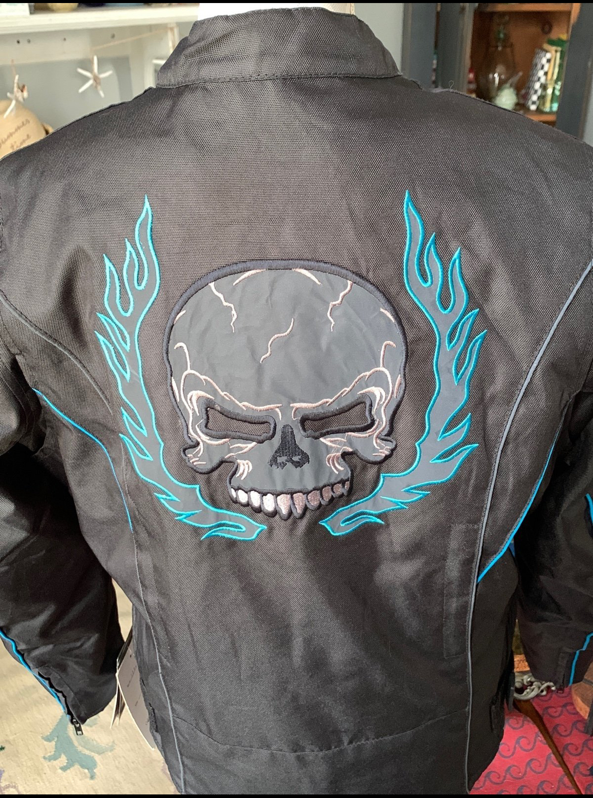 REVOLUTION Black Skull Women's Motorcycle Jacket NWT