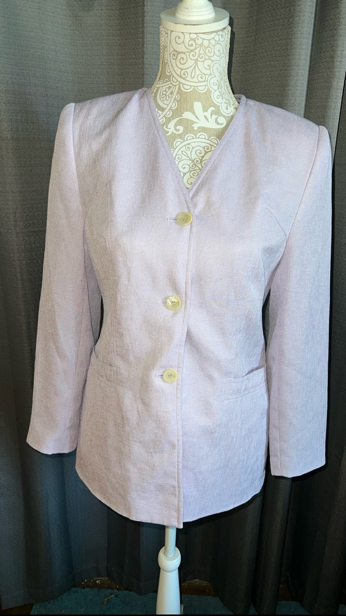Vintage Amanda Smith Lilac Skirt Blazer Set