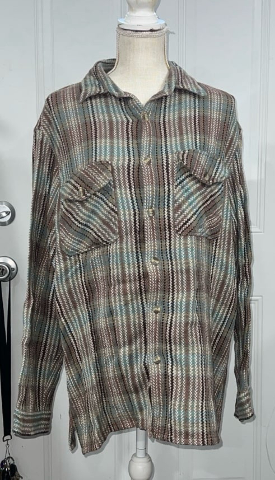 VINTAGE 80's Ash Creek Plaid Flannel/Shacket Button-Up Shirt