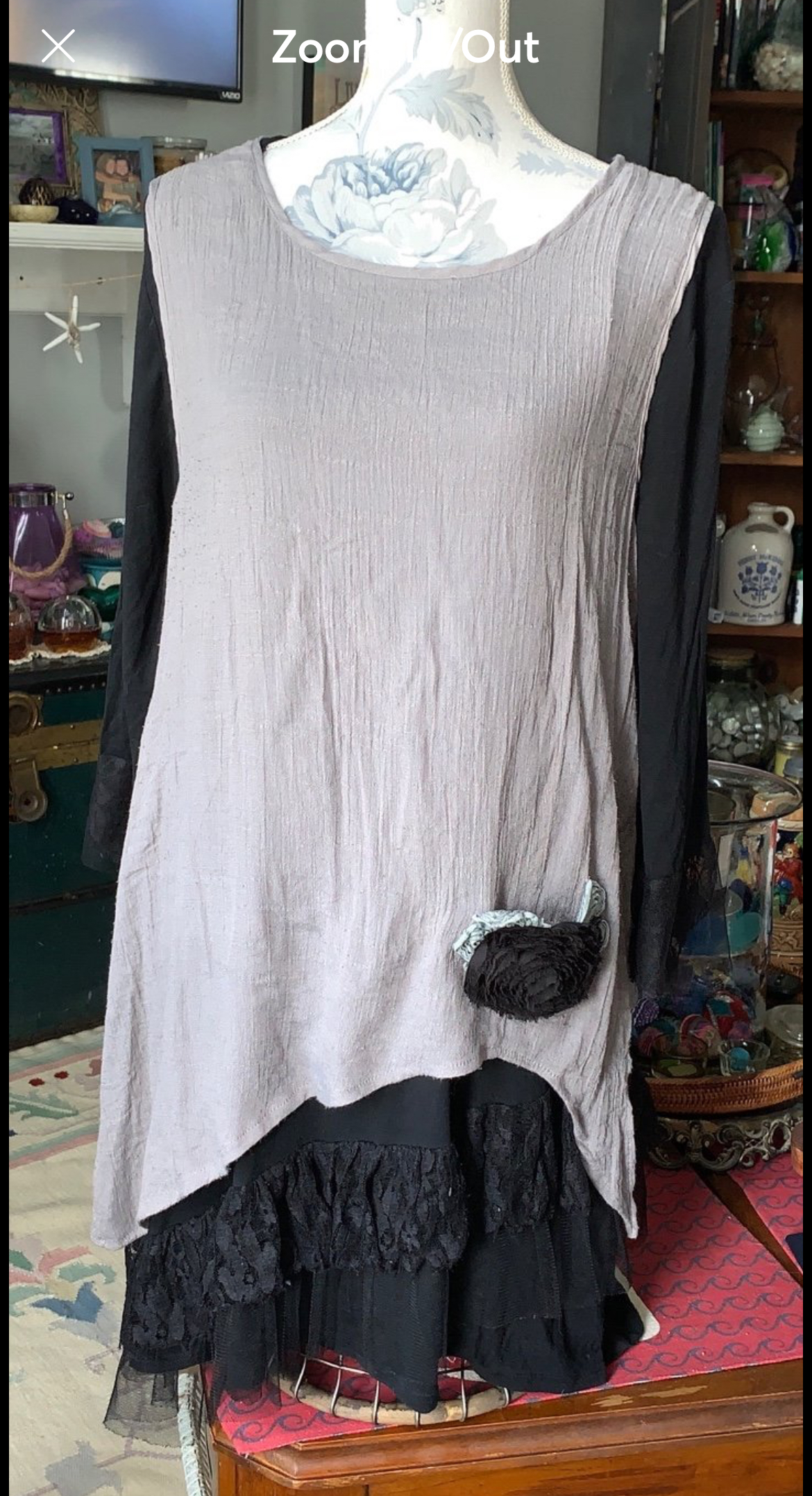 BOUTIQUE Layered Linen Tunic Dress