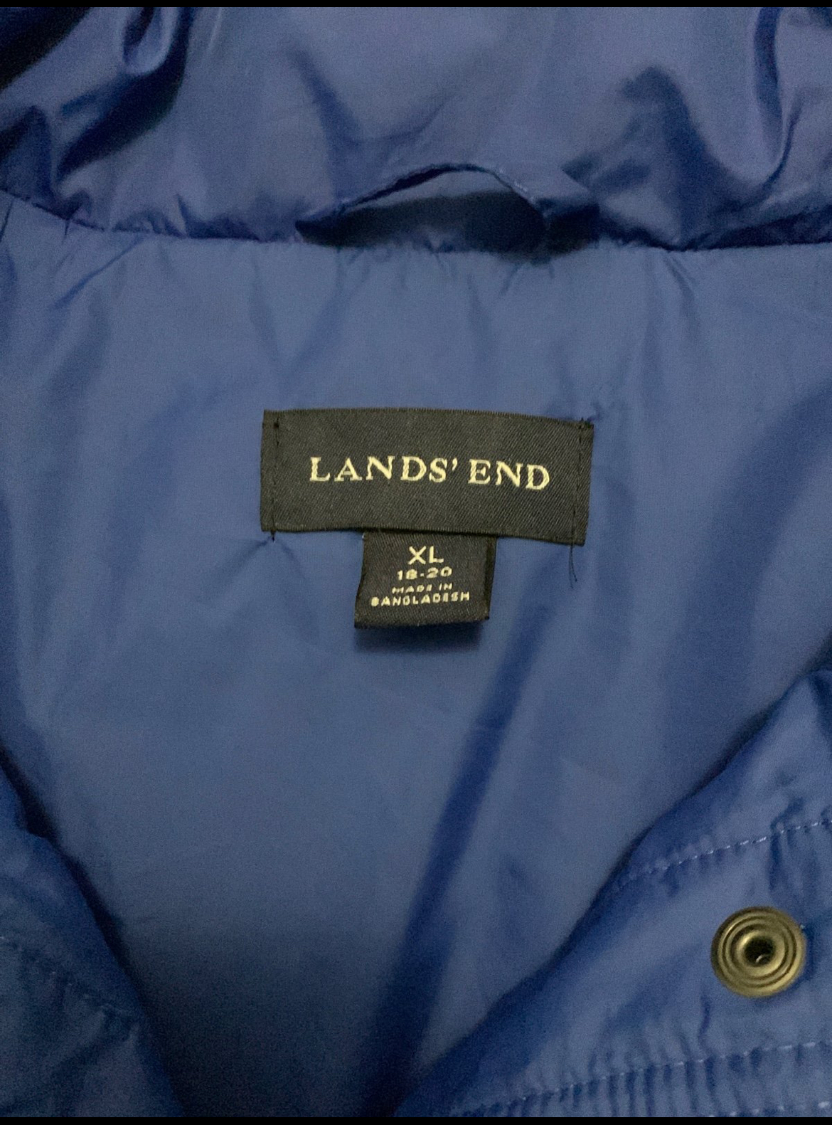 LAND'S END Blue Quilted Puffer Vest