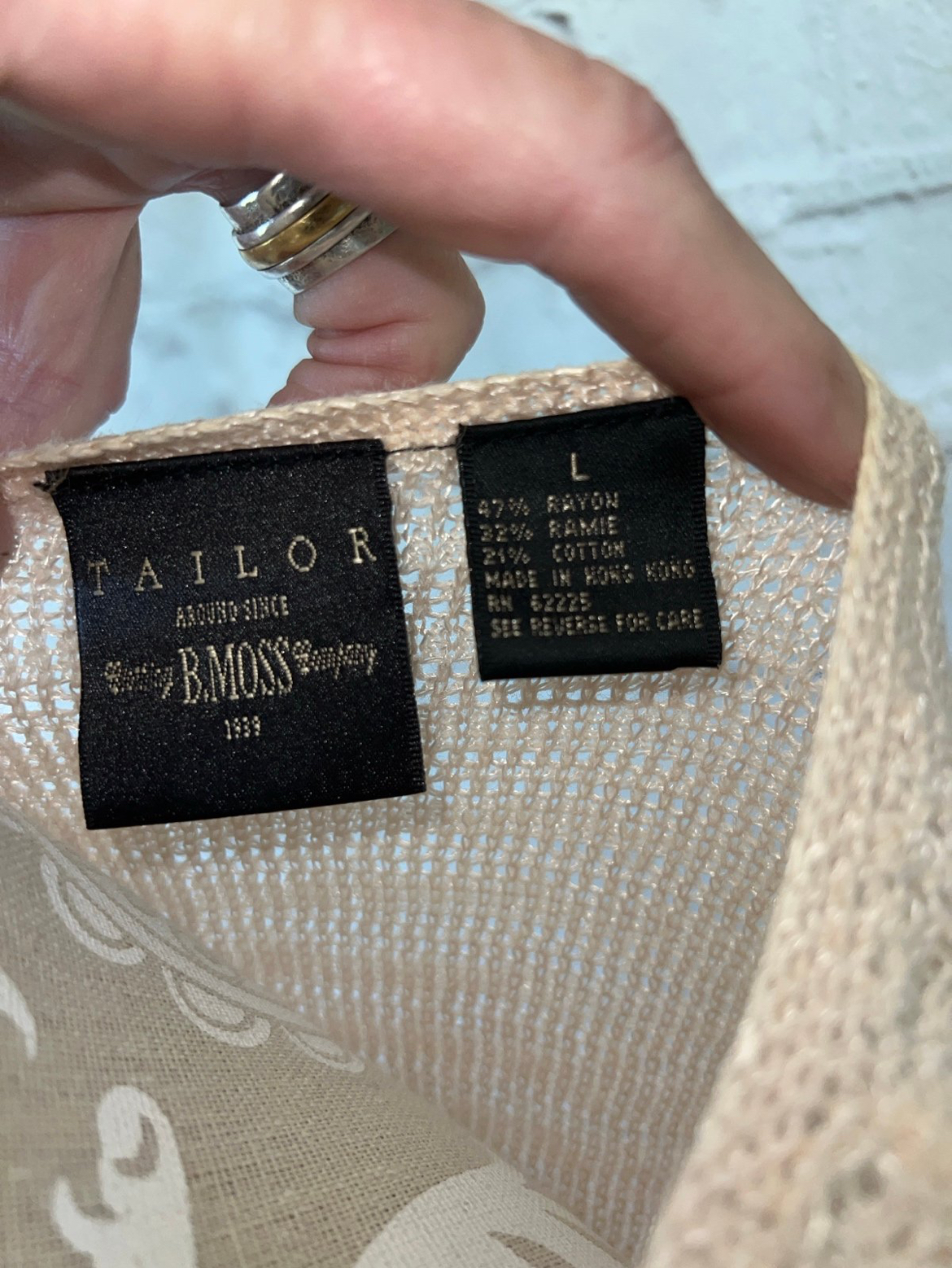 VINTAGE Taylor B. Moss Light Peach Cardigan Sweater