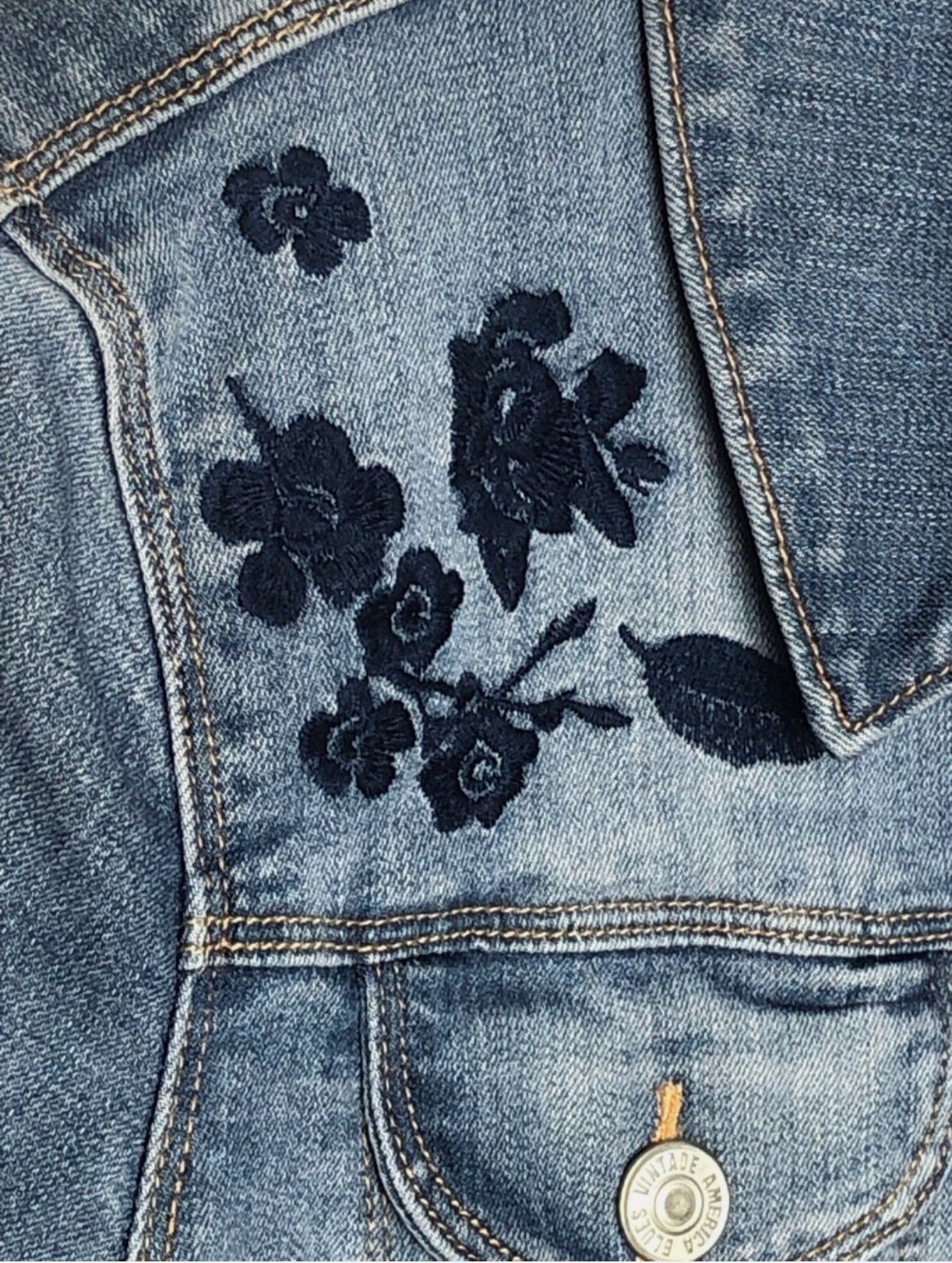 Vintage America Embroidered Denim Jacket