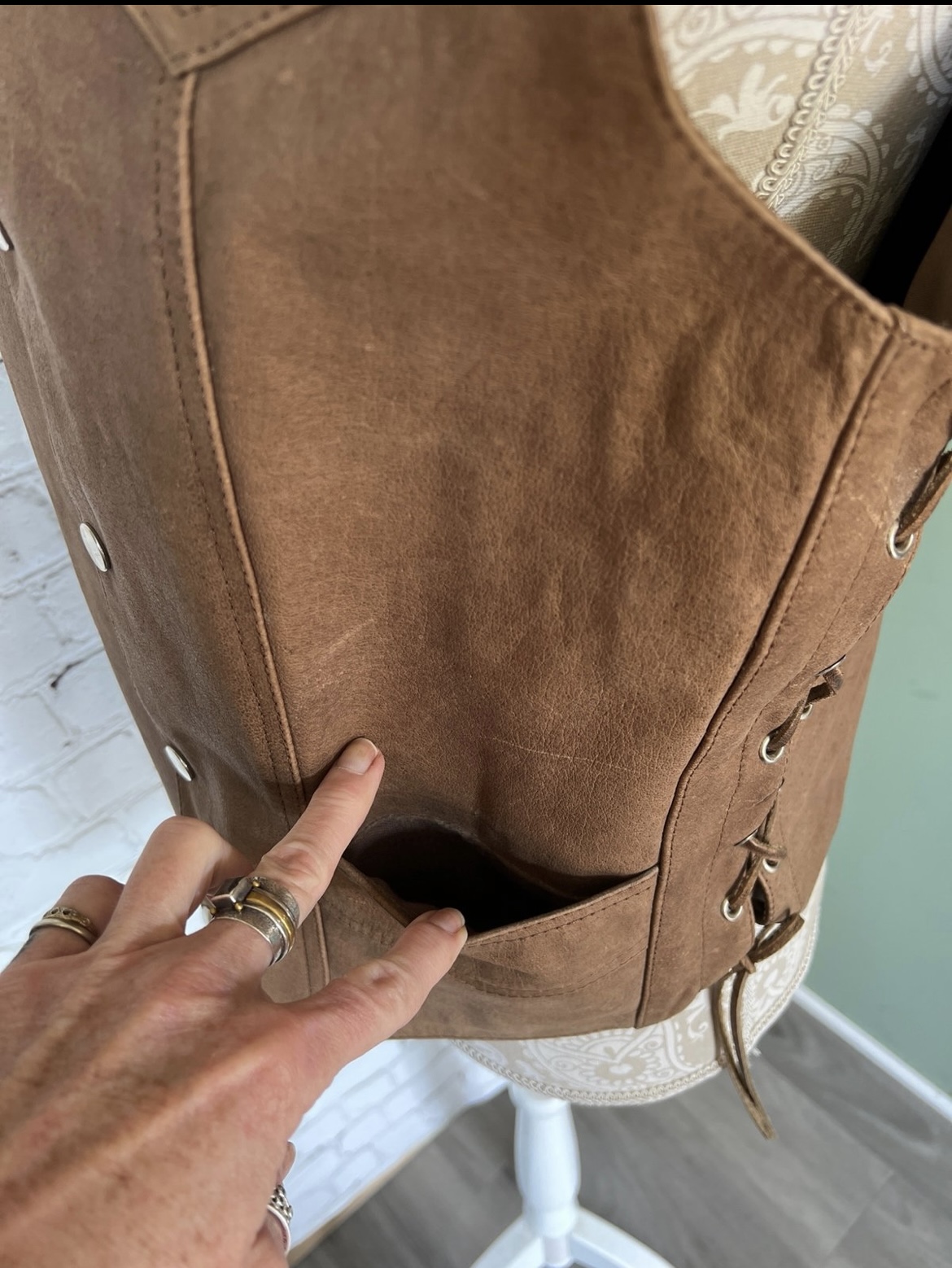 Vintage Hudson Brown Leather Vest 