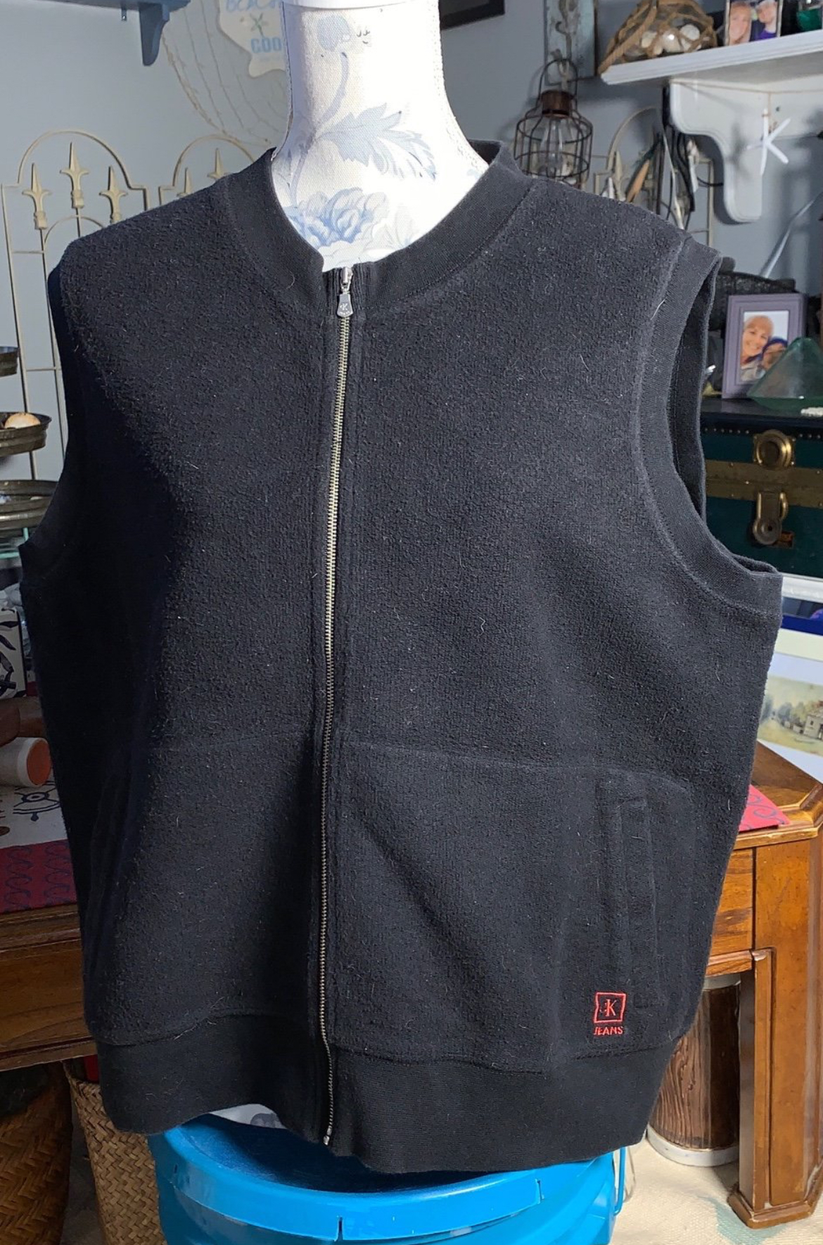 CK CALVIN KLEIN Black Fleece Vest WOMEN'S XL