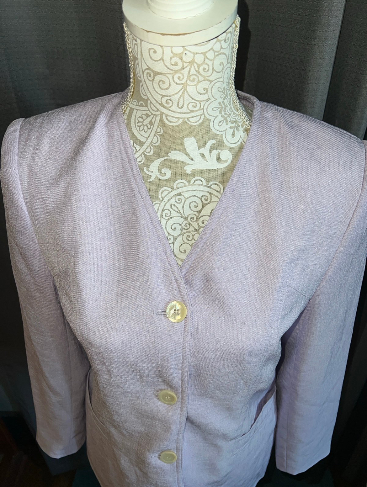 Vintage Amanda Smith Lilac Skirt Blazer Set