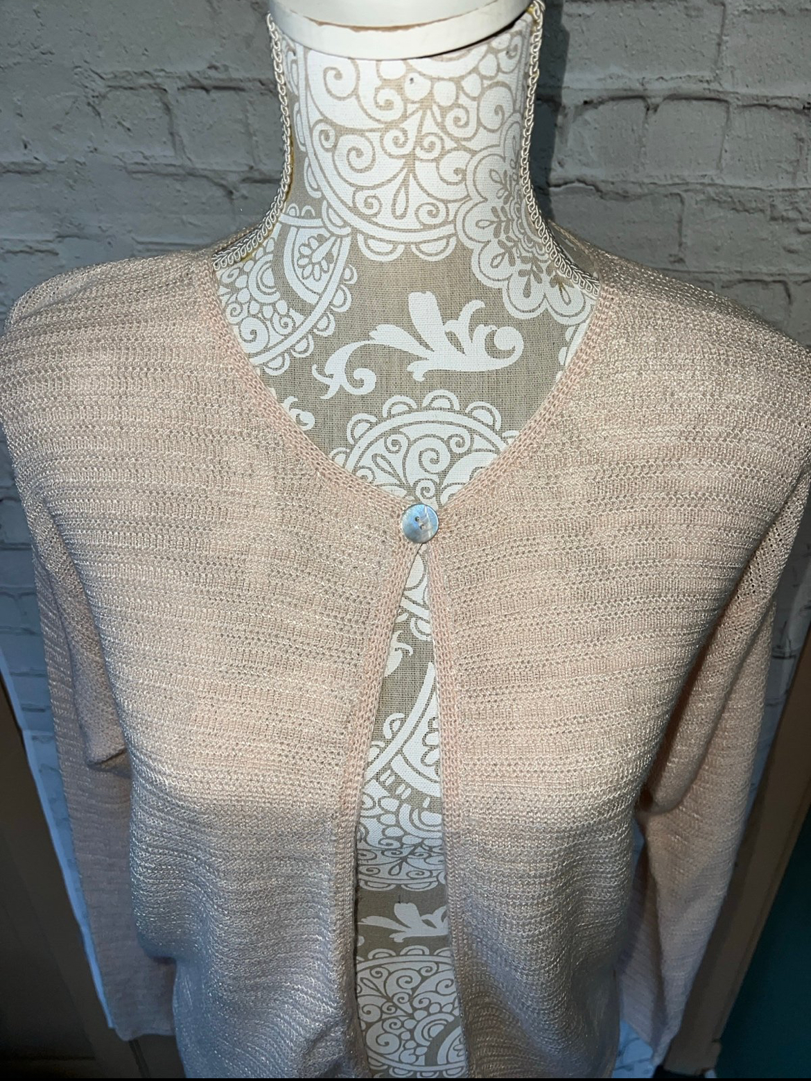VINTAGE Taylor B. Moss Light Peach Cardigan Sweater