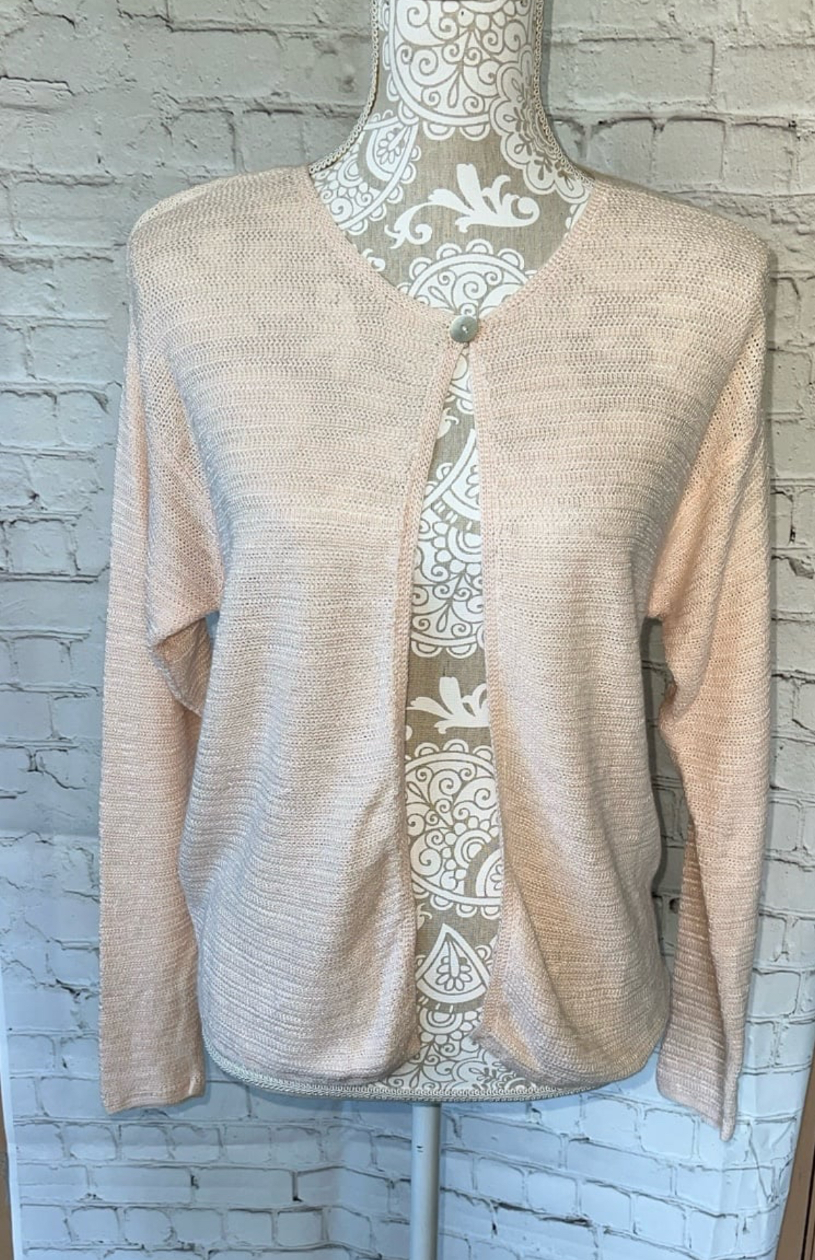 VINTAGE Taylor B. Moss Light Peach Cardigan Sweater