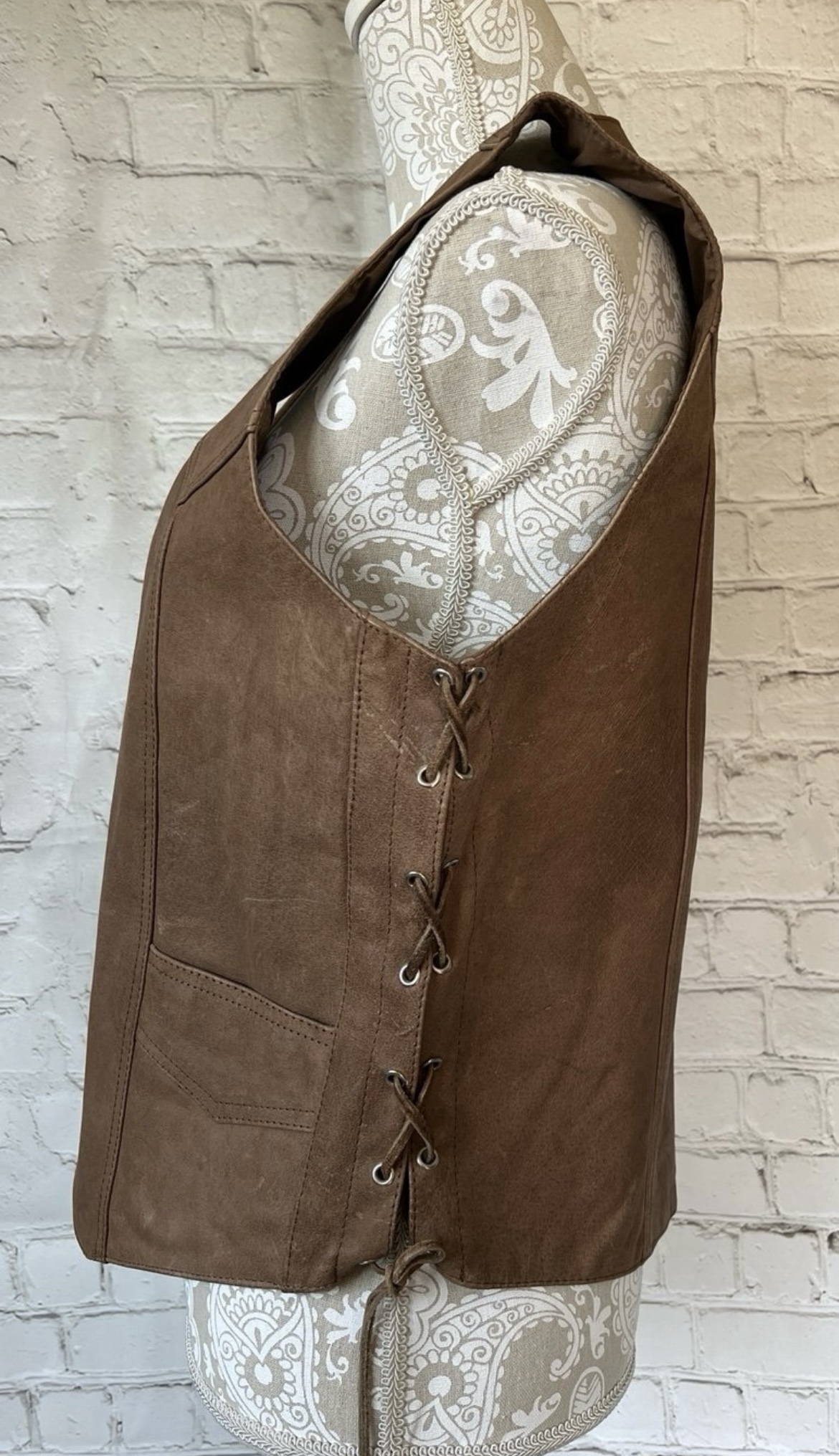 Vintage Hudson Brown Leather Vest 