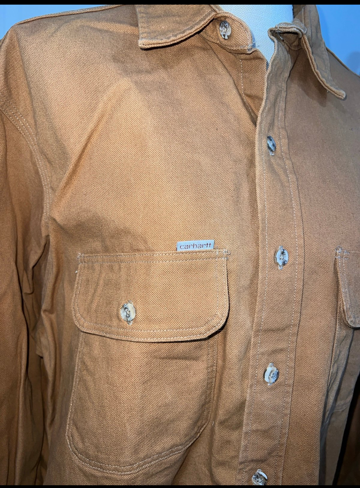 VINTAGE 80's Carhartt Brown Work Shirt
