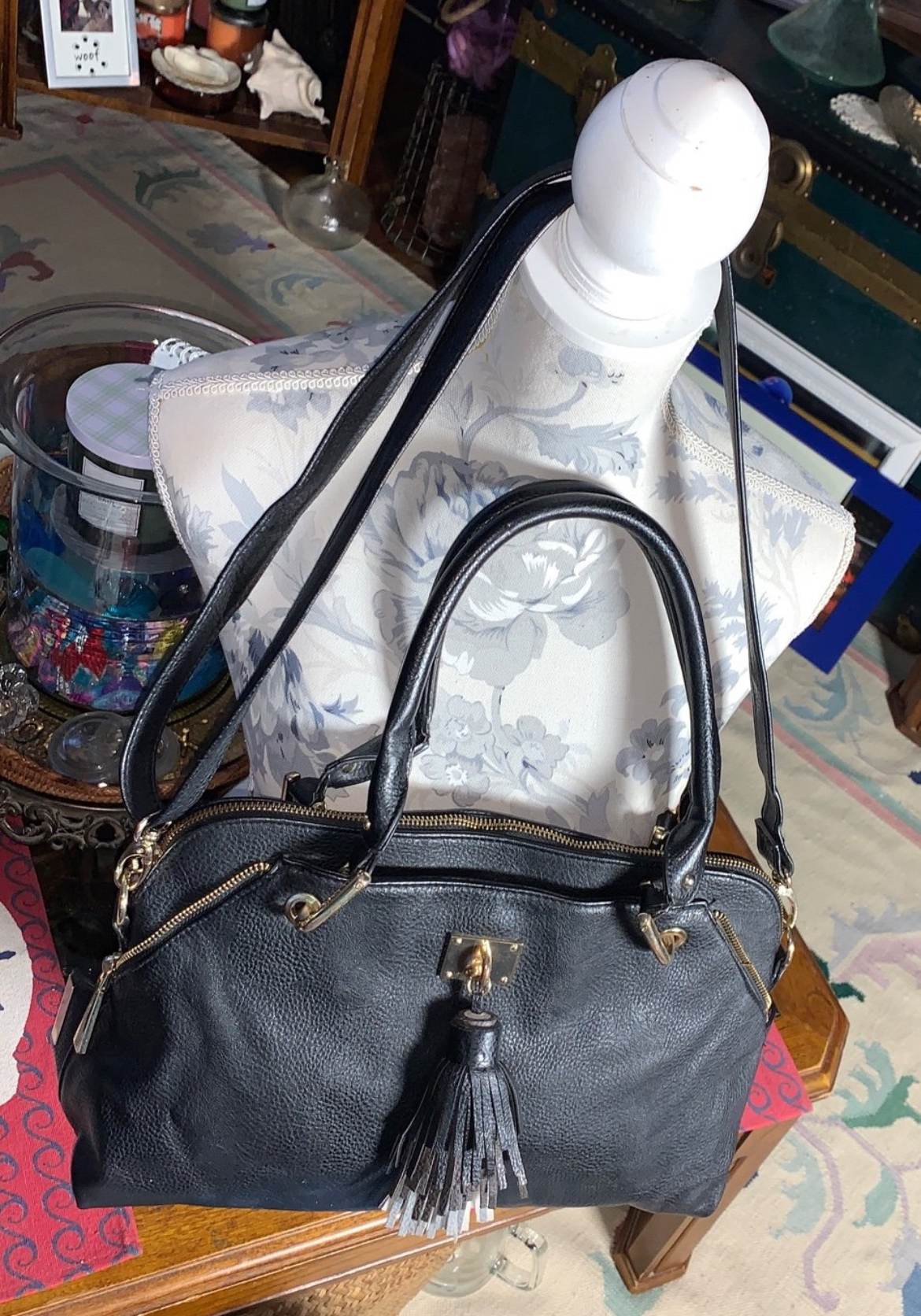 BIG BUDDHA Black Leather Handbag