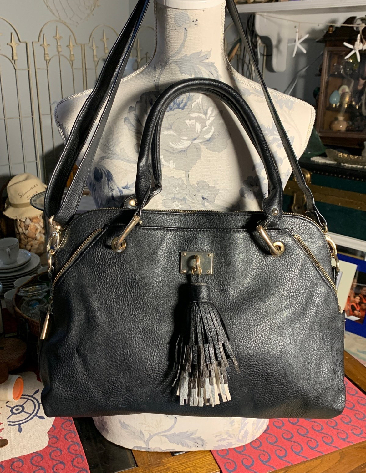 BIG BUDDHA Black Leather Handbag