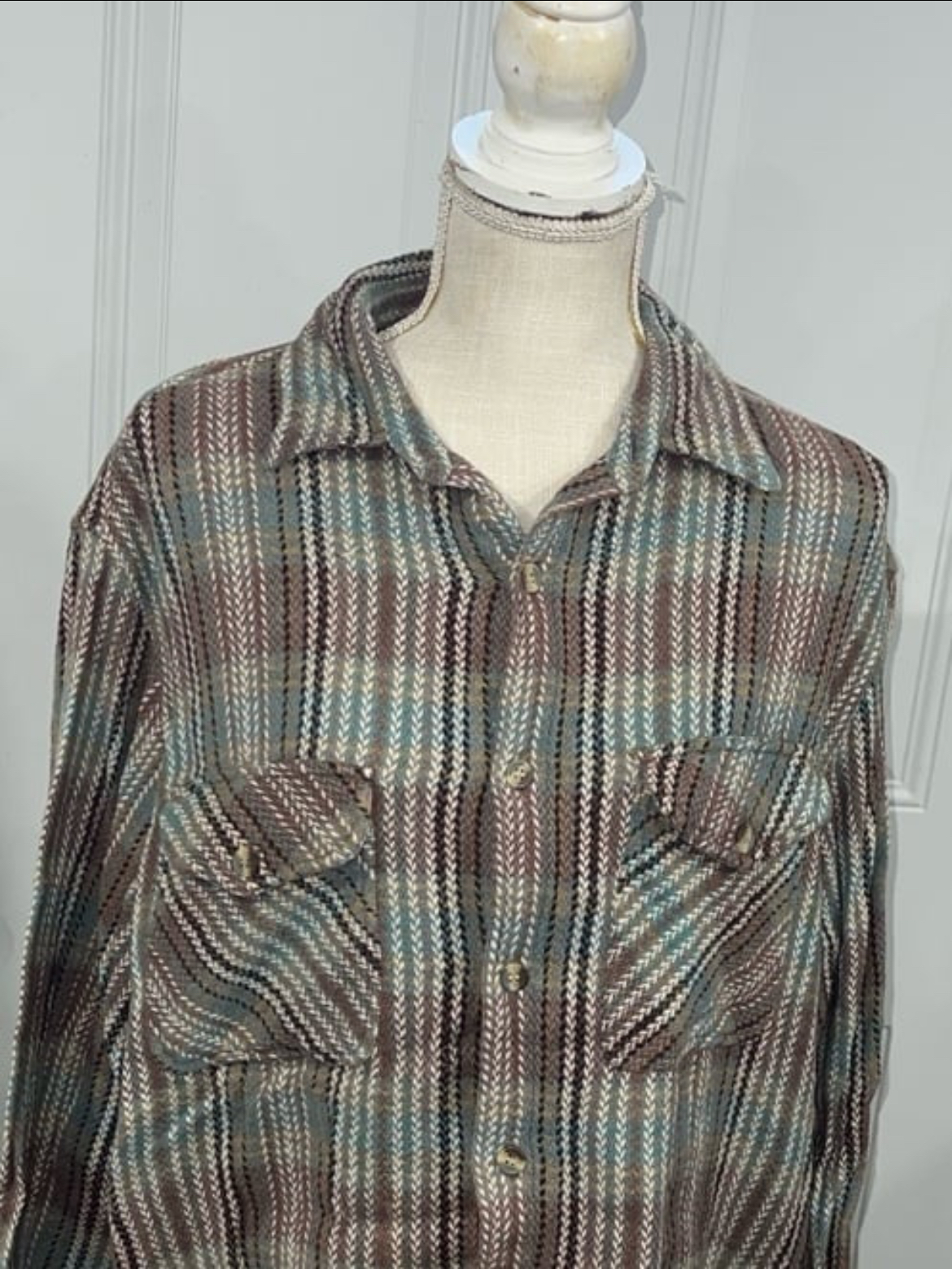 VINTAGE 80's Ash Creek Plaid Flannel/Shacket Button-Up Shirt