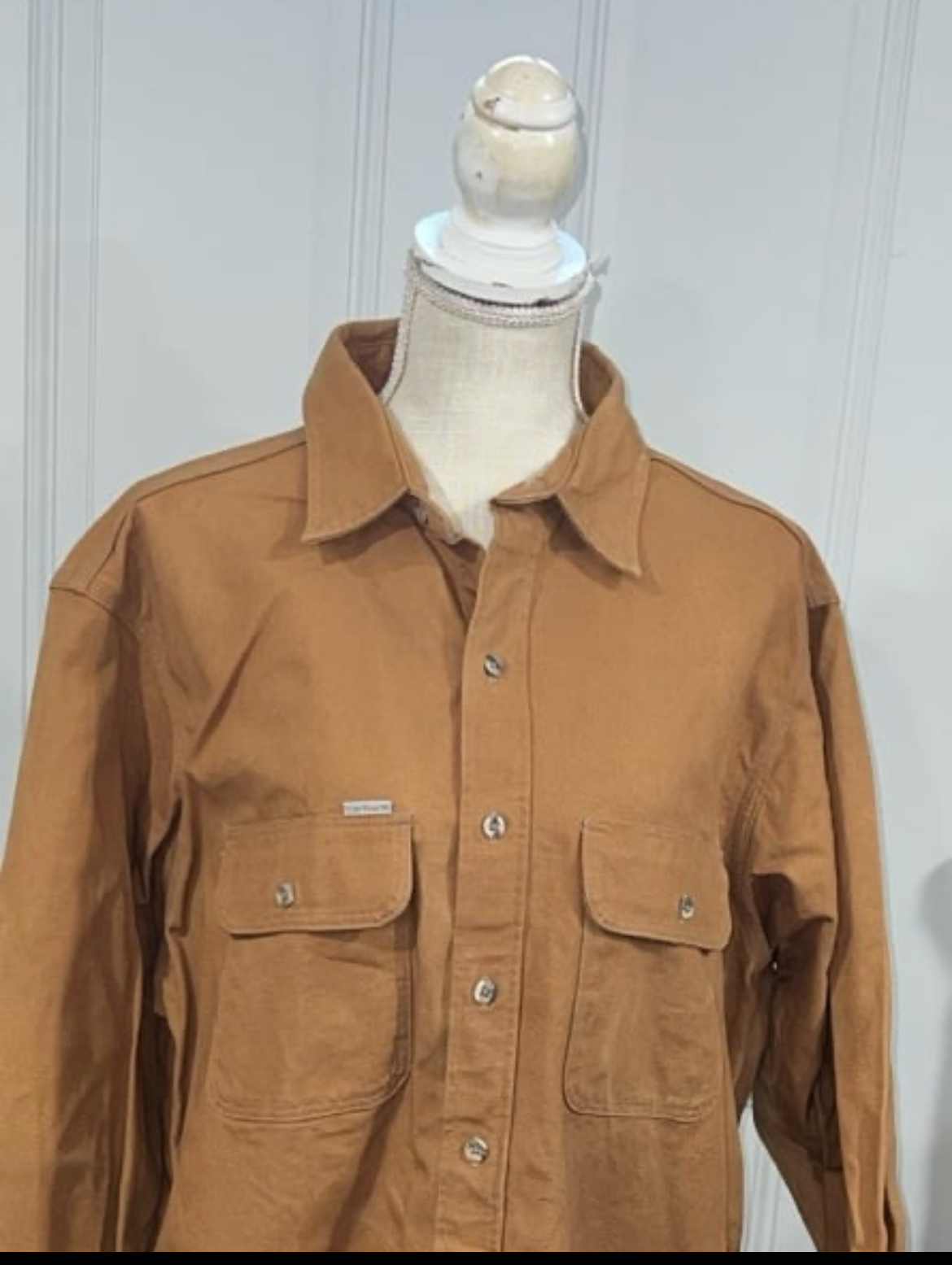 VINTAGE 80's Carhartt Brown Work Shirt